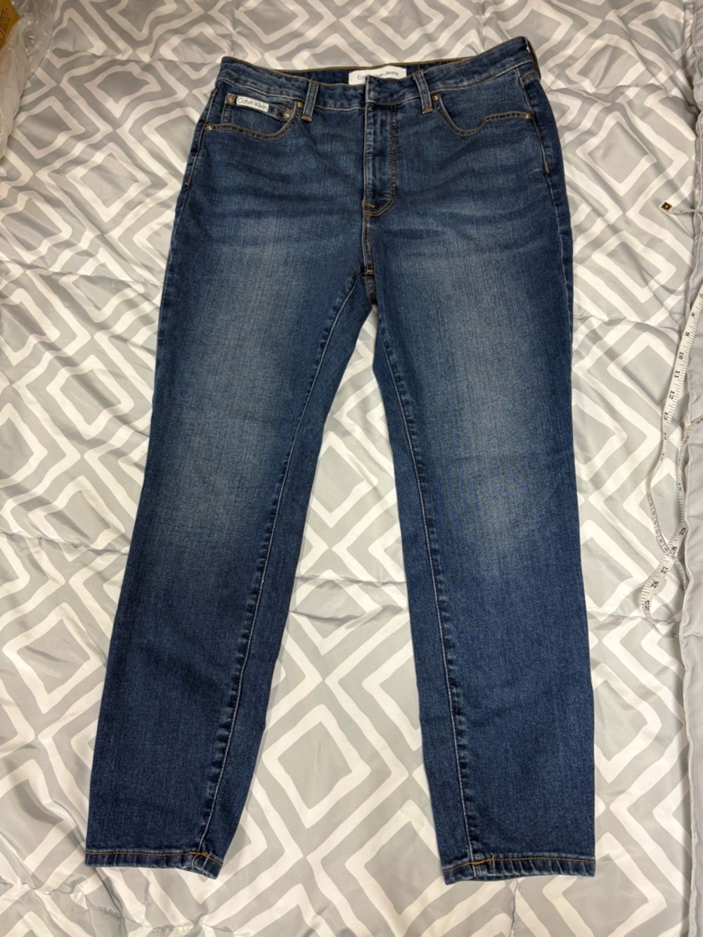 Calvin Klein Women's High Rise Skinny Jeans, Blue, Size 32, Reprove Stretch